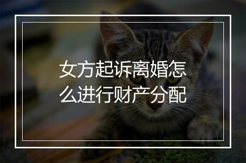 女方起诉离婚怎么进行财产分配