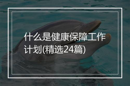 什么是健康保障工作计划(精选24篇)