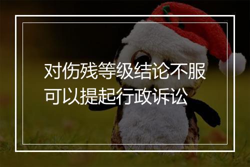 对伤残等级结论不服可以提起行政诉讼