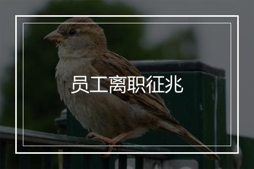 员工离职征兆