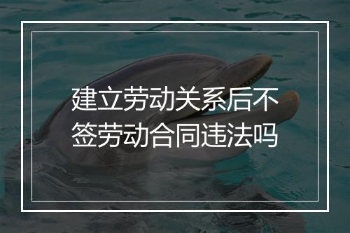 建立劳动关系后不签劳动合同违法吗
