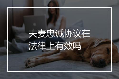 夫妻忠诚协议在法律上有效吗