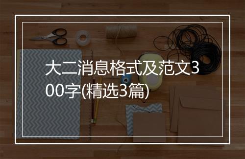 大二消息格式及范文300字(精选3篇)