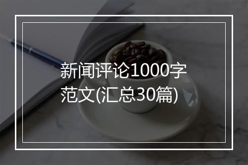 新闻评论1000字范文(汇总30篇)