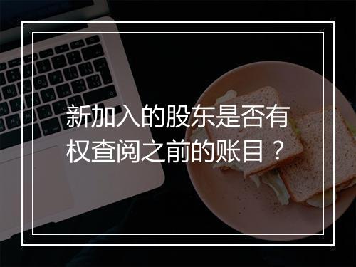 新加入的股东是否有权查阅之前的账目？