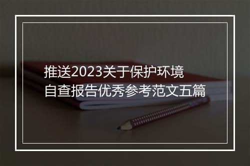 推送2023关于保护环境自查报告优秀参考范文五篇