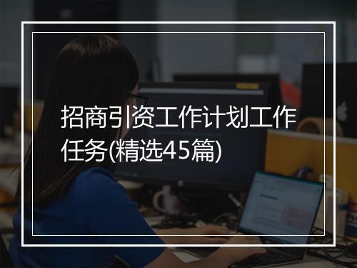 招商引资工作计划工作任务(精选45篇)
