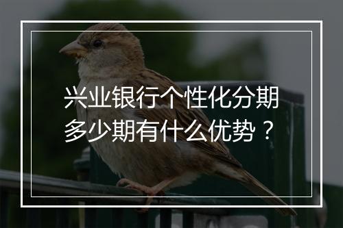 兴业银行个性化分期多少期有什么优势？