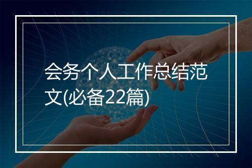 会务个人工作总结范文(必备22篇)