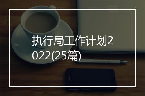 执行局工作计划2022(25篇)