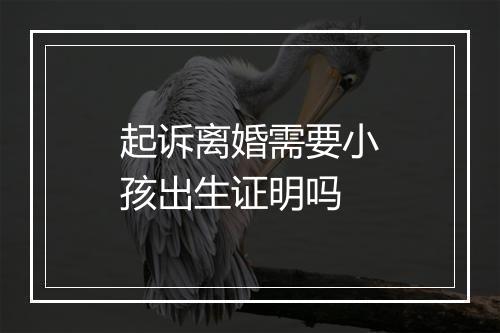 起诉离婚需要小孩出生证明吗