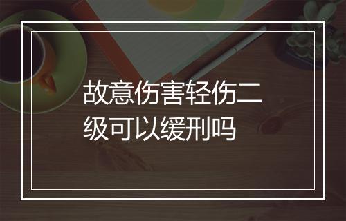故意伤害轻伤二级可以缓刑吗