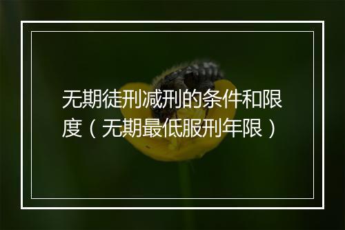 无期徒刑减刑的条件和限度（无期最低服刑年限）