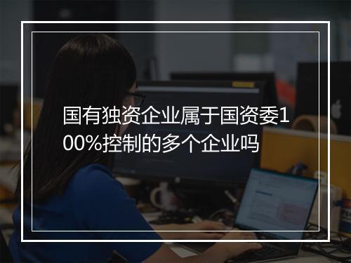 国有独资企业属于国资委100%控制的多个企业吗