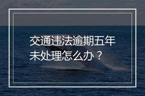 交通违法逾期五年未处理怎么办？