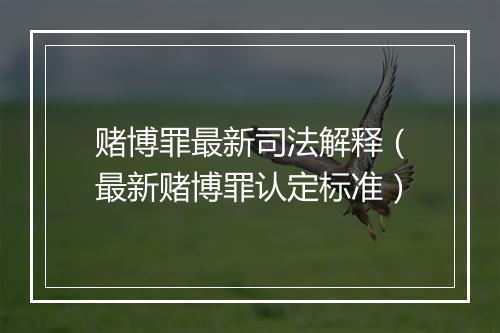 赌博罪最新司法解释（最新赌博罪认定标准）