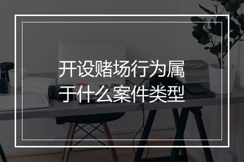 开设赌场行为属于什么案件类型