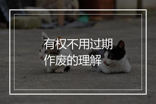 有权不用过期作废的理解