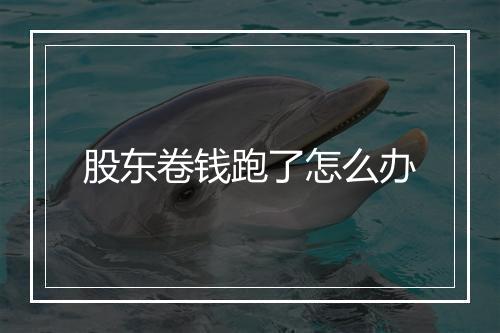 股东卷钱跑了怎么办