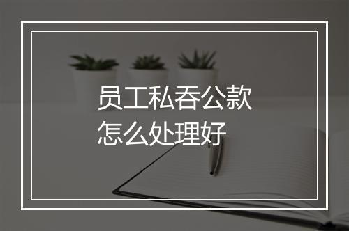 员工私吞公款怎么处理好