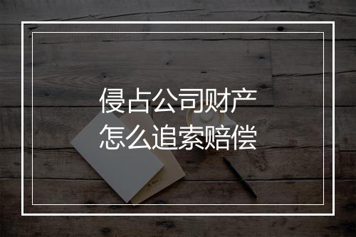 侵占公司财产怎么追索赔偿