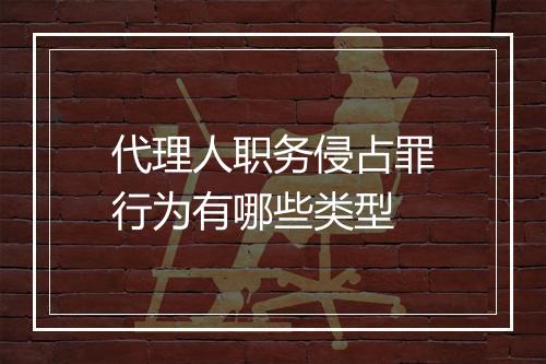 代理人职务侵占罪行为有哪些类型