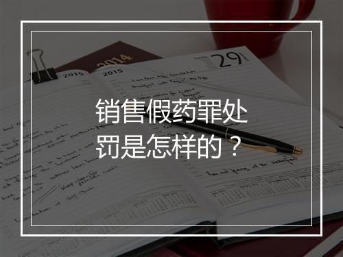 销售假药罪处罚是怎样的？
