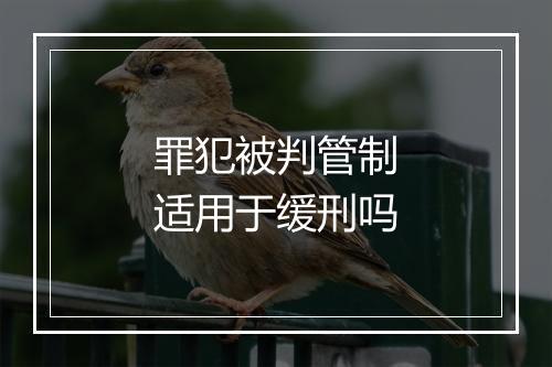 罪犯被判管制适用于缓刑吗