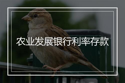 农业发展银行利率存款
