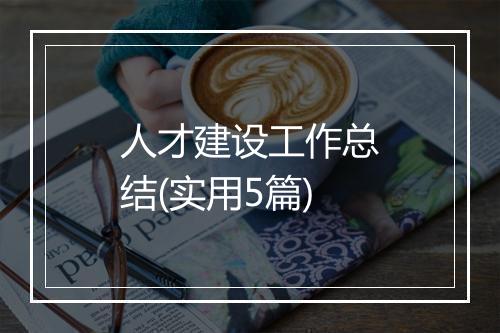 人才建设工作总结(实用5篇)