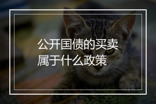 公开国债的买卖属于什么政策