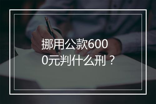 挪用公款6000元判什么刑？