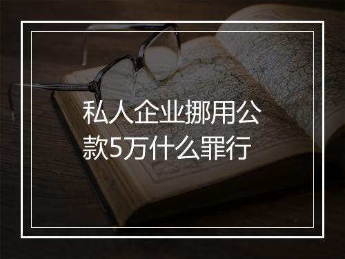 私人企业挪用公款5万什么罪行
