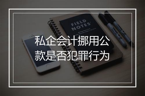 私企会计挪用公款是否犯罪行为