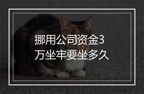 挪用公司资金3万坐牢要坐多久