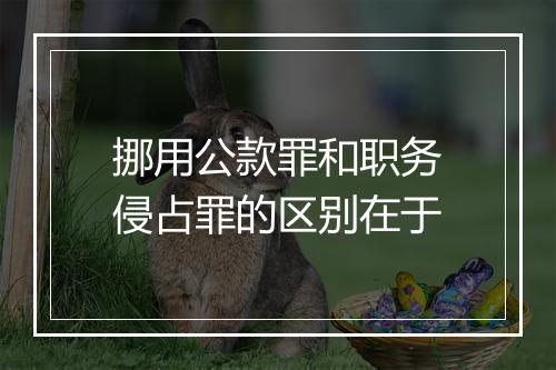 挪用公款罪和职务侵占罪的区别在于