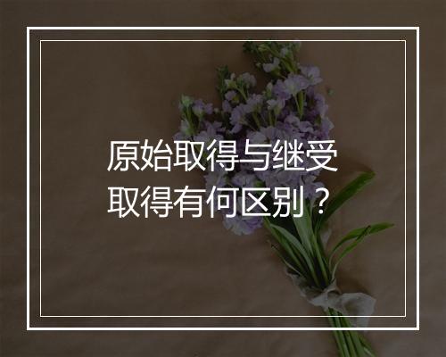 原始取得与继受取得有何区别？