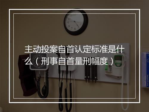 主动投案自首认定标准是什么（刑事自首量刑幅度）
