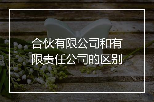 合伙有限公司和有限责任公司的区别