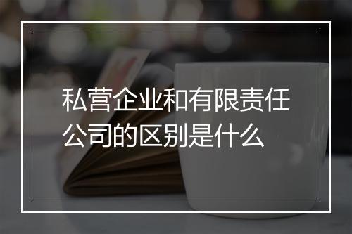 私营企业和有限责任公司的区别是什么