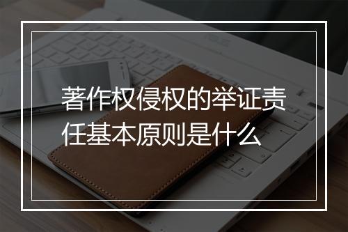 著作权侵权的举证责任基本原则是什么