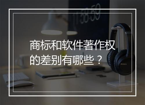 商标和软件著作权的差别有哪些？