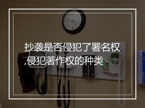 抄袭是否侵犯了署名权,侵犯著作权的种类