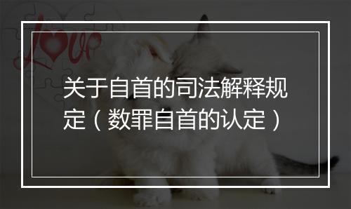关于自首的司法解释规定（数罪自首的认定）