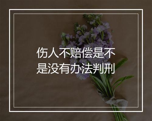 伤人不赔偿是不是没有办法判刑