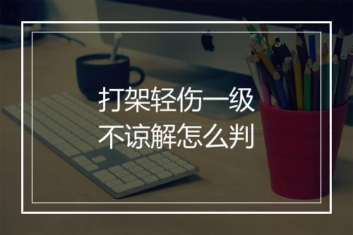 打架轻伤一级不谅解怎么判