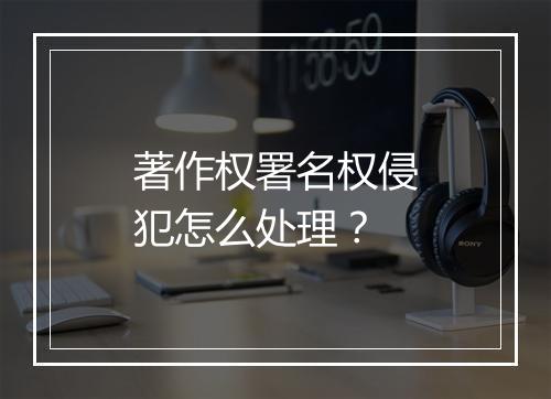 著作权署名权侵犯怎么处理？