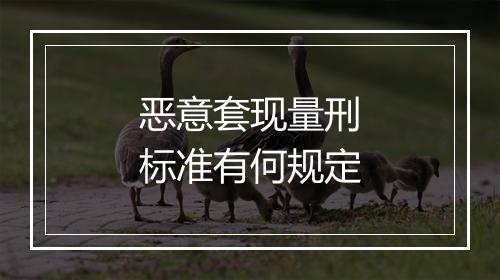 恶意套现量刑标准有何规定