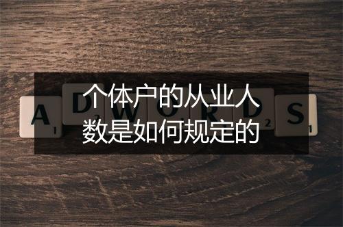 个体户的从业人数是如何规定的