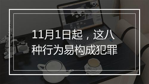 11月1日起，这八种行为易构成犯罪